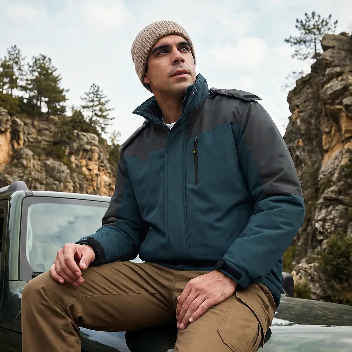Men's Winter Ski Snow Jacket Waterproof Windproof Fleece Lined