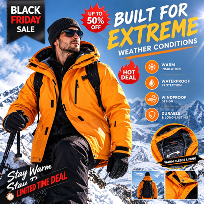 Men's Winter Ski Snow Jacket Waterproof Windproof Fleece Lined